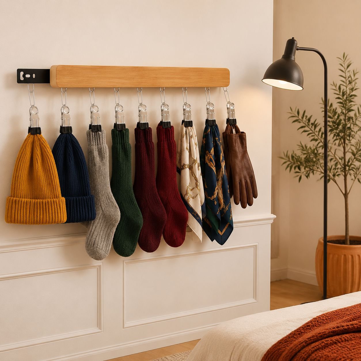 Space-saving underwear organizer rack with adjustable design