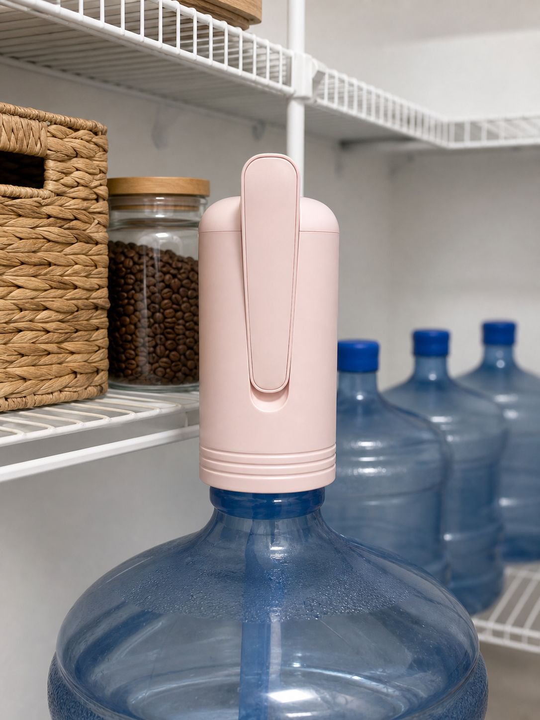 Sleek water dispenser with purified water flow