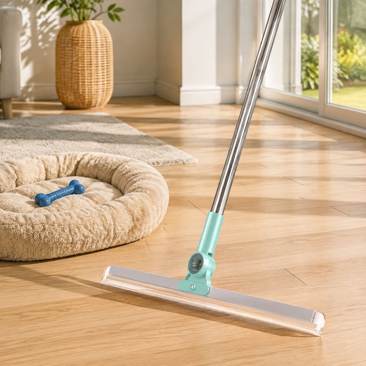Bathroom silicone broom with ergonomic handle design