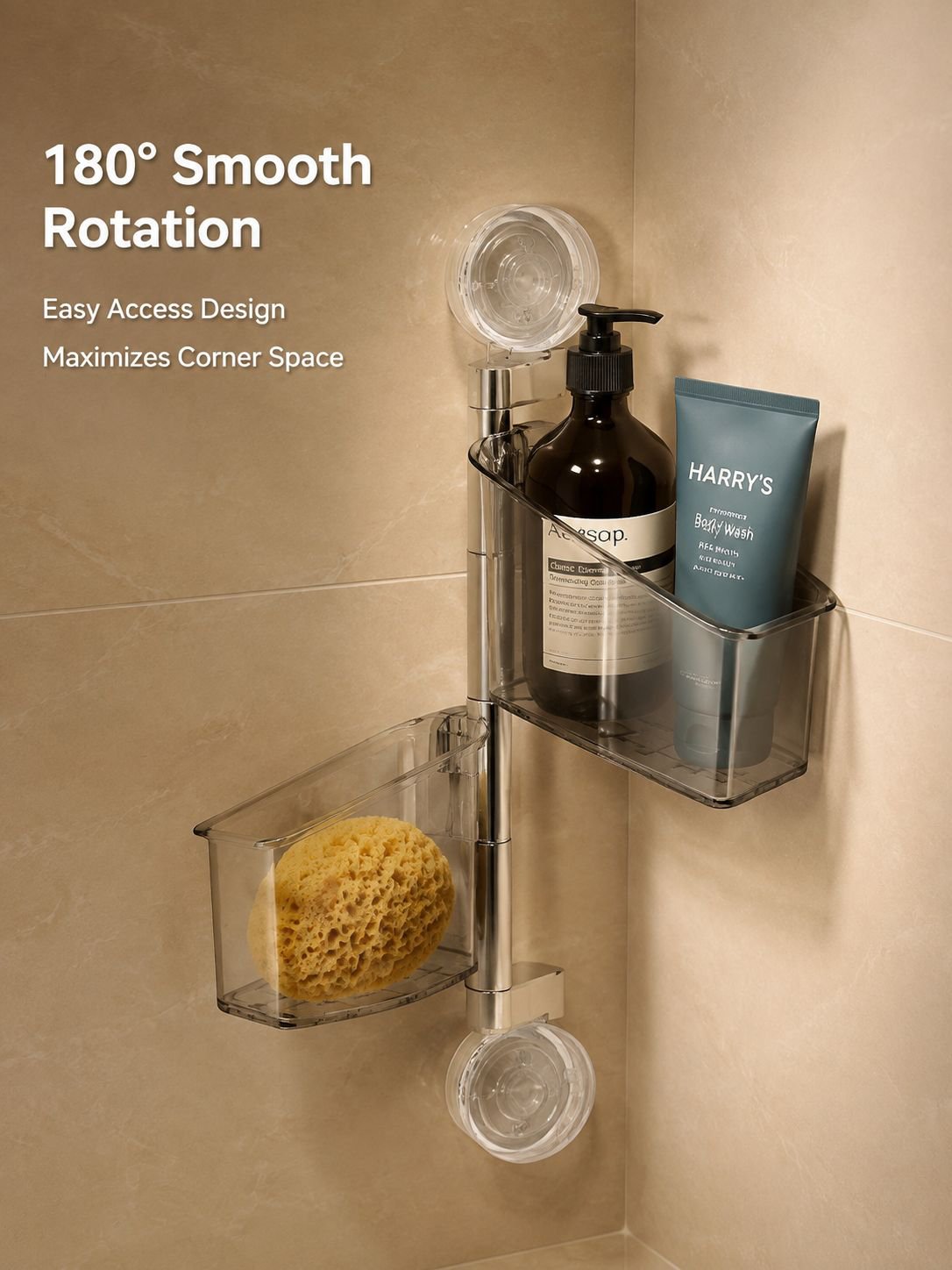 Suction Cup Rotating Storage Basket