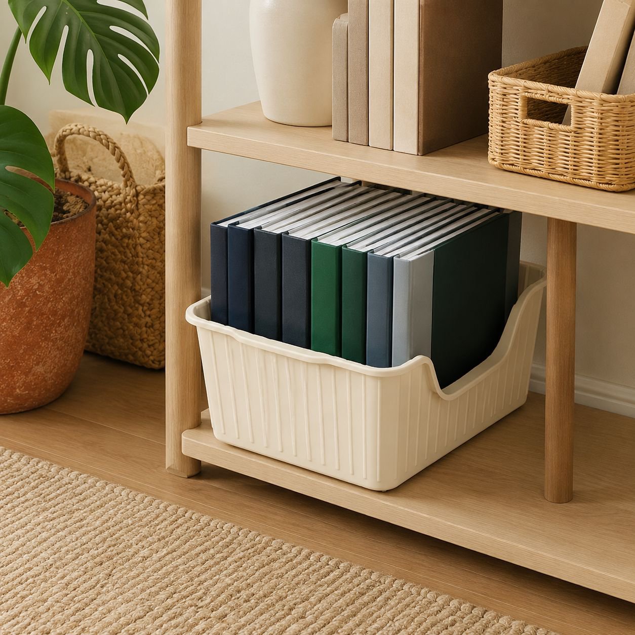 Rolling storage box for student books and toys