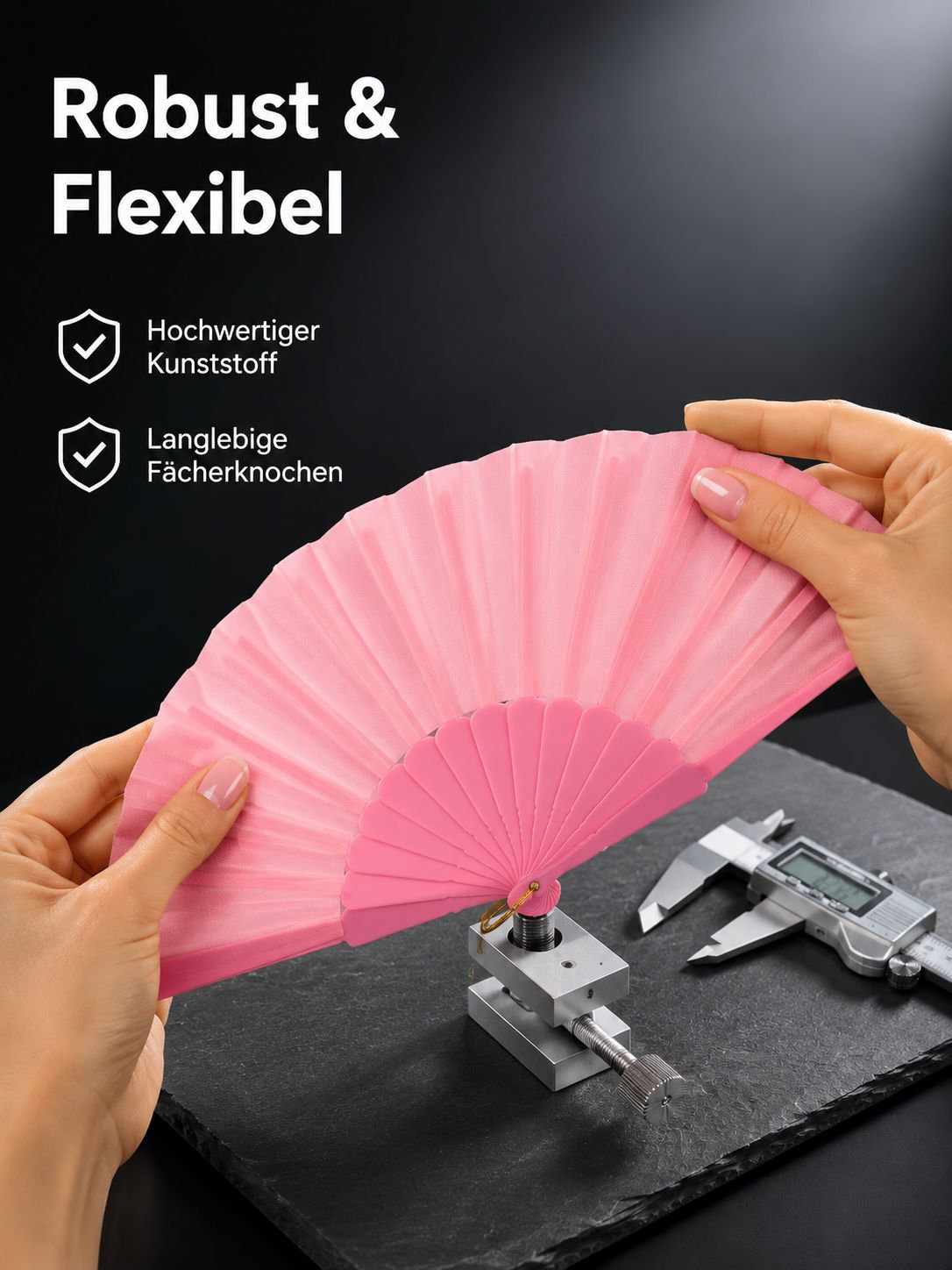 Grenzüberschreitender, einfarbiger, flacher Kunststofffächer für den Sommer, Requisite für Tanzauffü