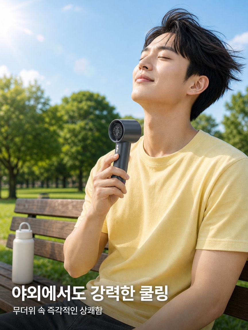 USB 충전식 미니 선풍기 클로즈업