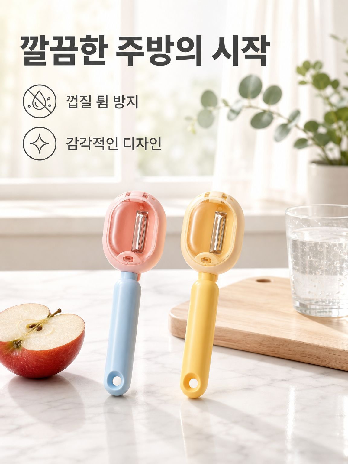 배색 감자·과일 전용 필러, 다기능 보관함, 감자·과일 껍질 벗기기 전용 도구