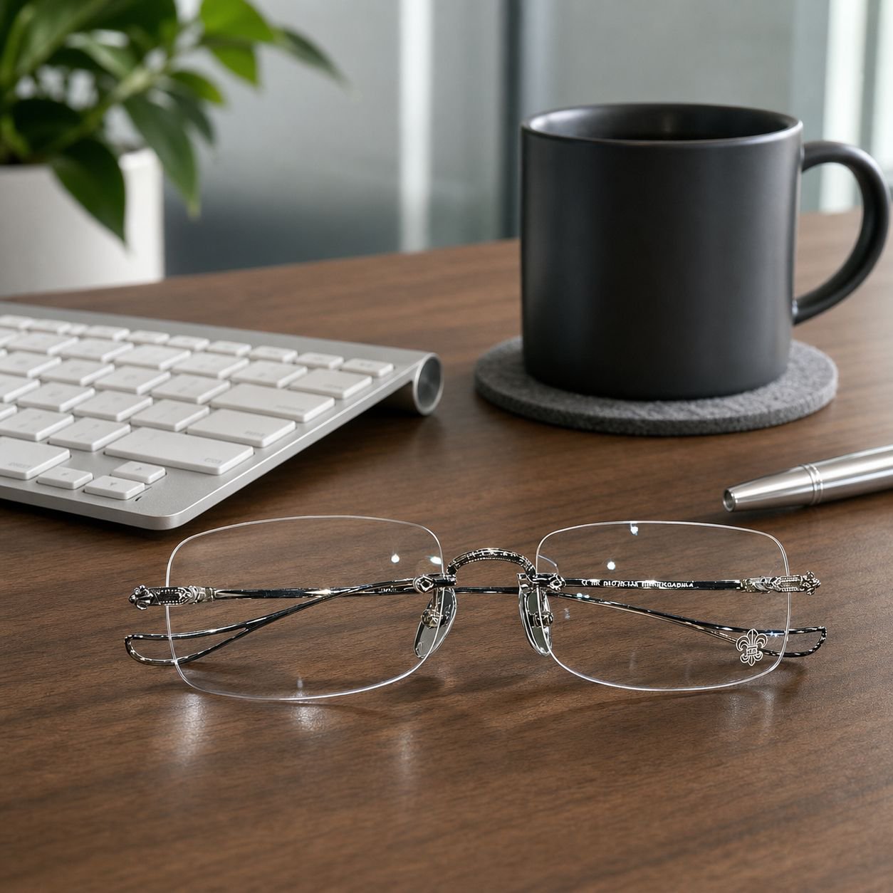 Randlose Anti-Müdigkeits-Brille für Damen und Herren, klare Sicht und bequemer Tragekomfort