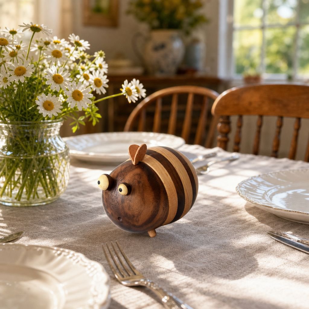 Premium Wooden Cute Toothpick Jar for Living Room & Dining Room
