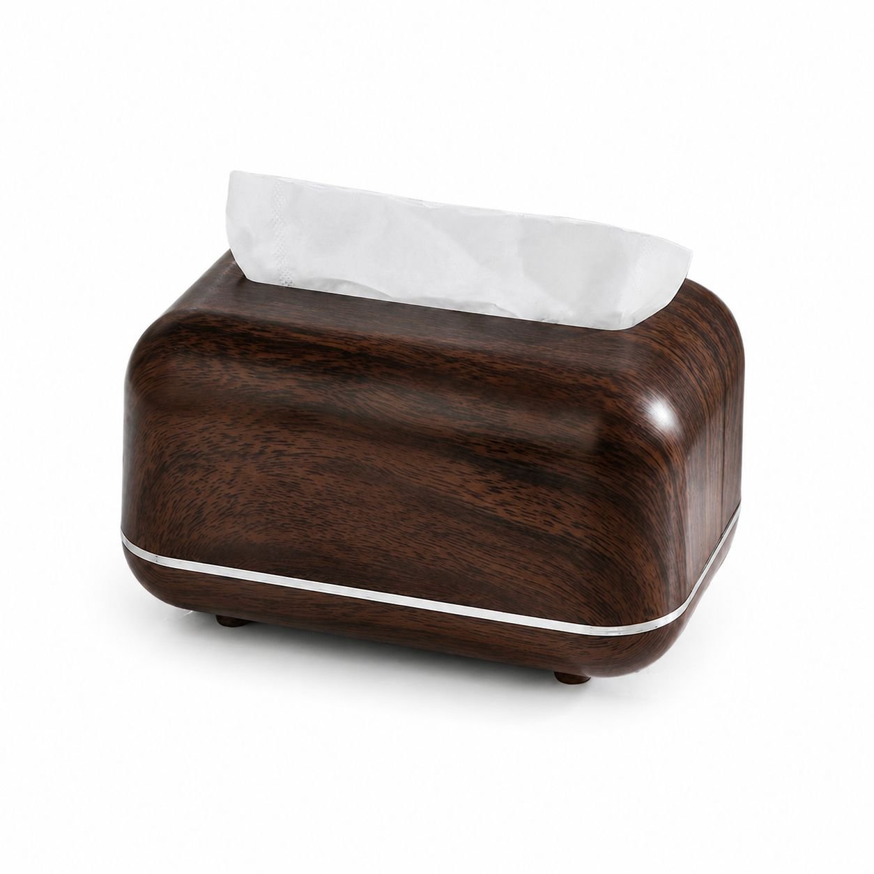 Luxury Walnut-Look Tissue Box – Multipurpose Tissue Storage for Living Room and Bedroom