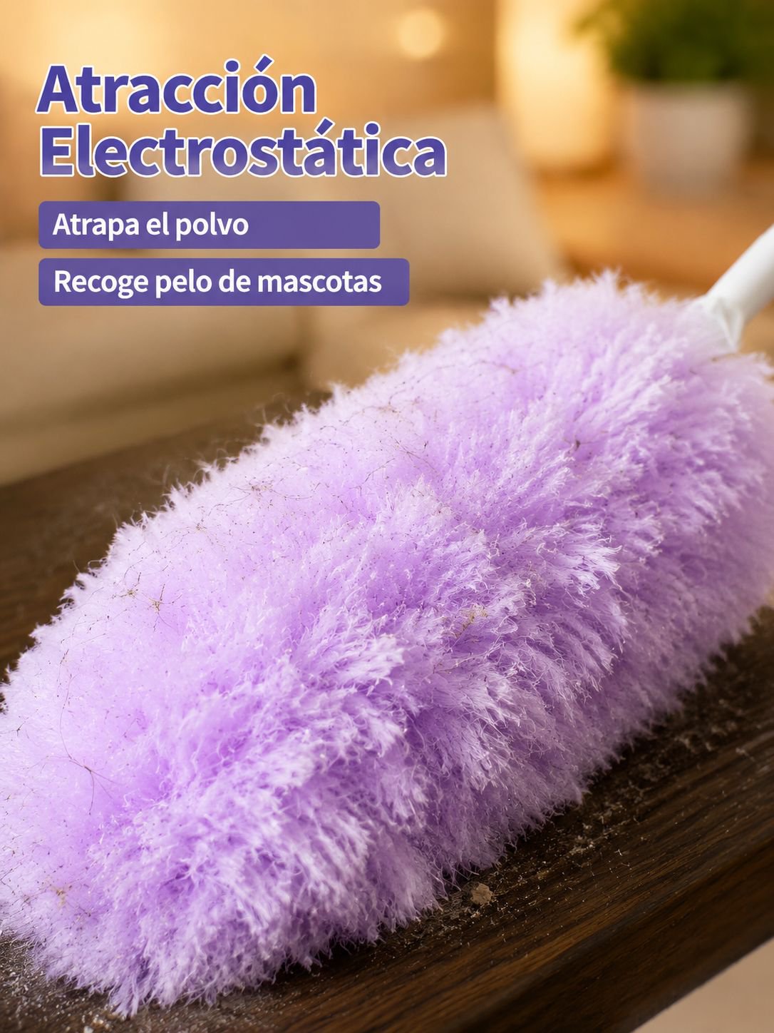 Plumero multifuncional extensible con carga electrostática