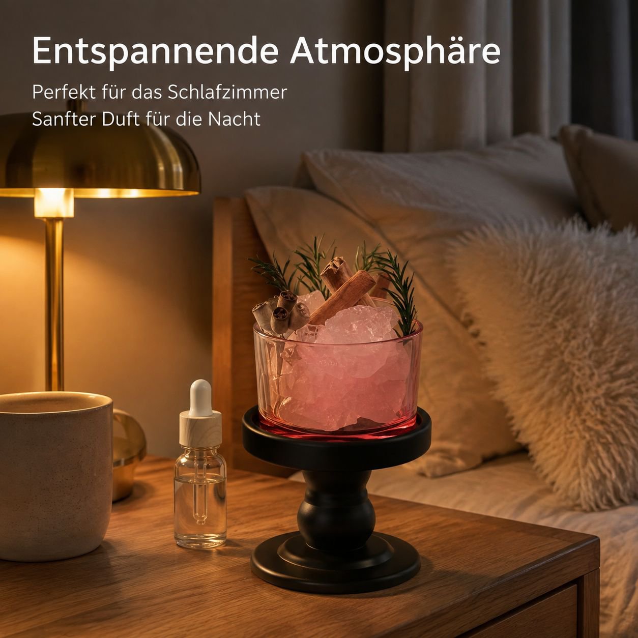 Edler Duftstein ohne Flamme mit Pflanzenmotiv als dekoratives Raumduft-Accessoire