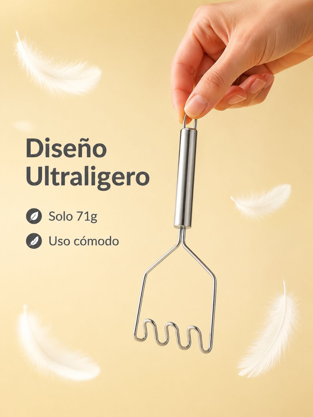 Prensa de acero inoxidable para puré de patatas