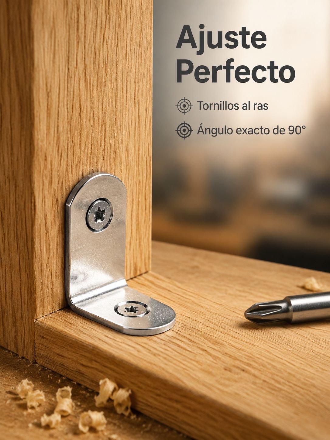 Escuadras de acero inoxidable en forma de L