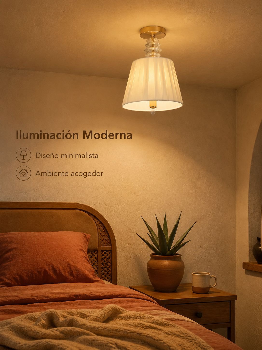 Lámpara LED moderna para dormitorio