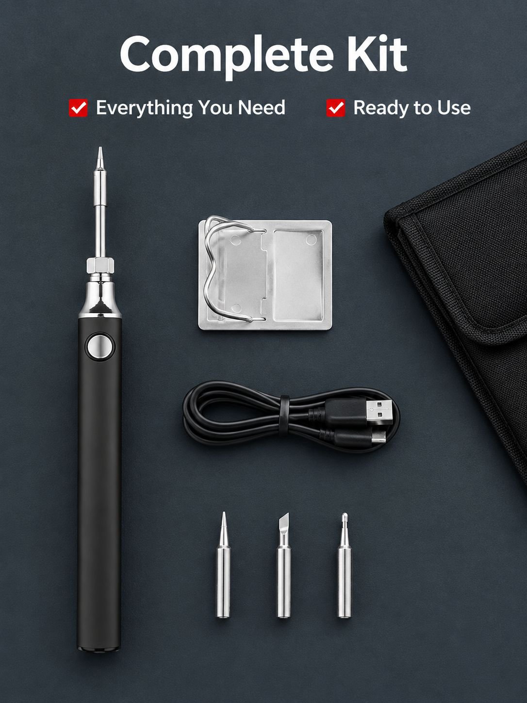 USB Rechargeable Portable Soldering Iron Kit 8W Home Mini Welding Tool