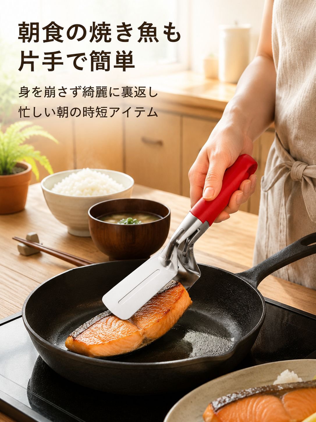 多機能魚用フライ返しクリップ