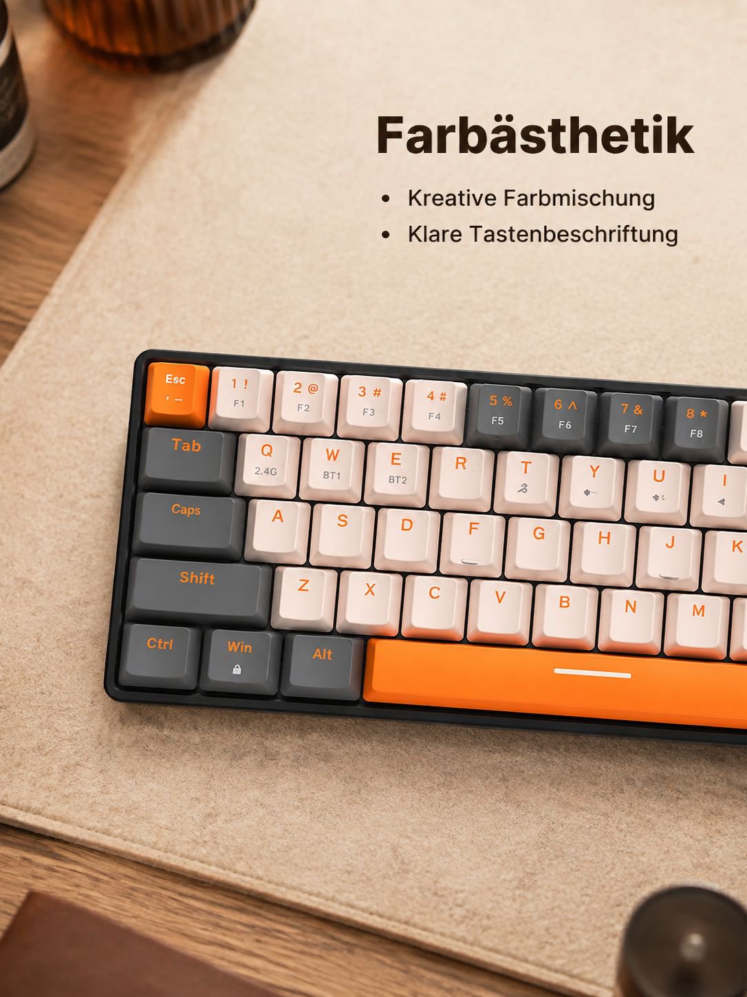 Undurchsichtige Lachsfarben-Mischung mechanische Tastatur