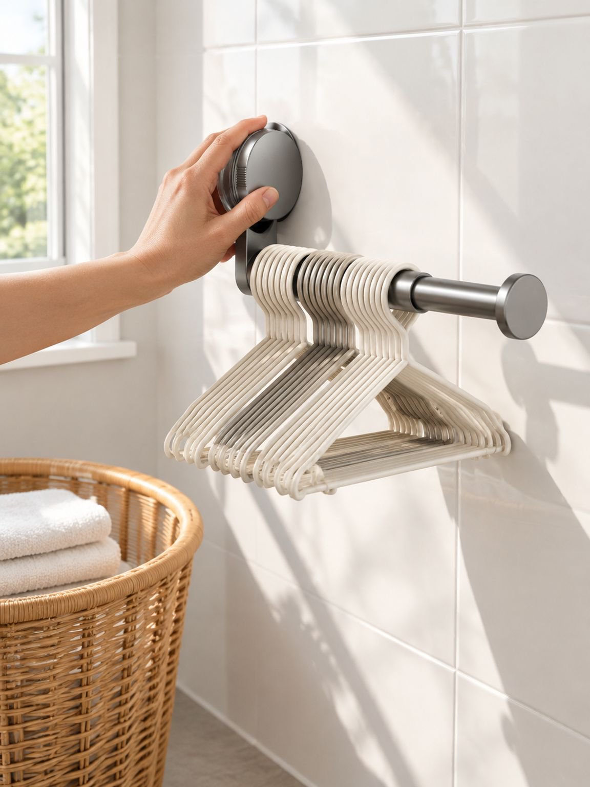 Hanger storage accessory for a more orderly wardrobe
