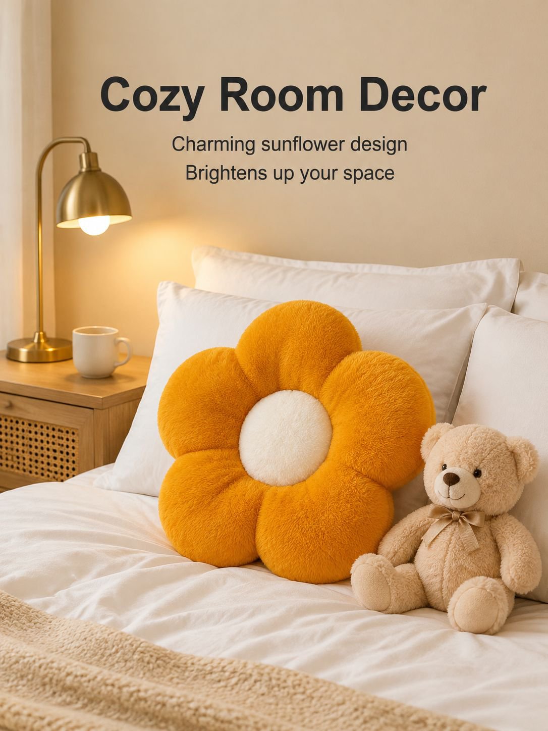 Cute and refreshing sunflower cushion