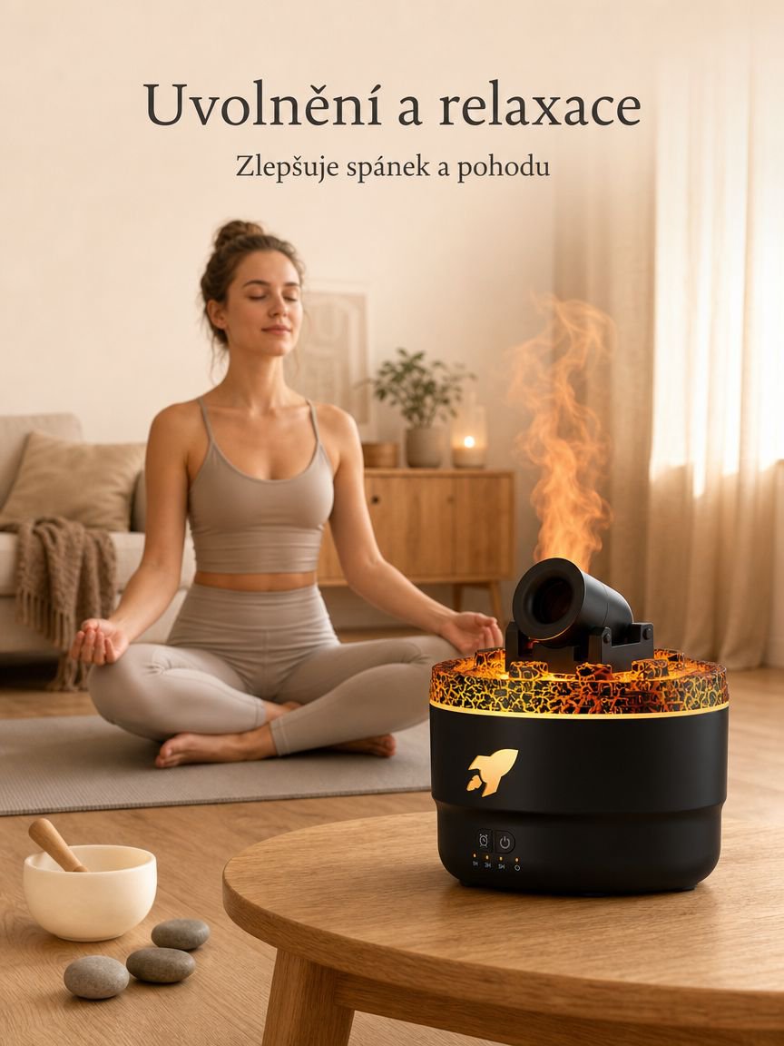 Automatický aroma difuzér s funkcí zvlhčování a rozptylování esenciálních olejů pro domácnost