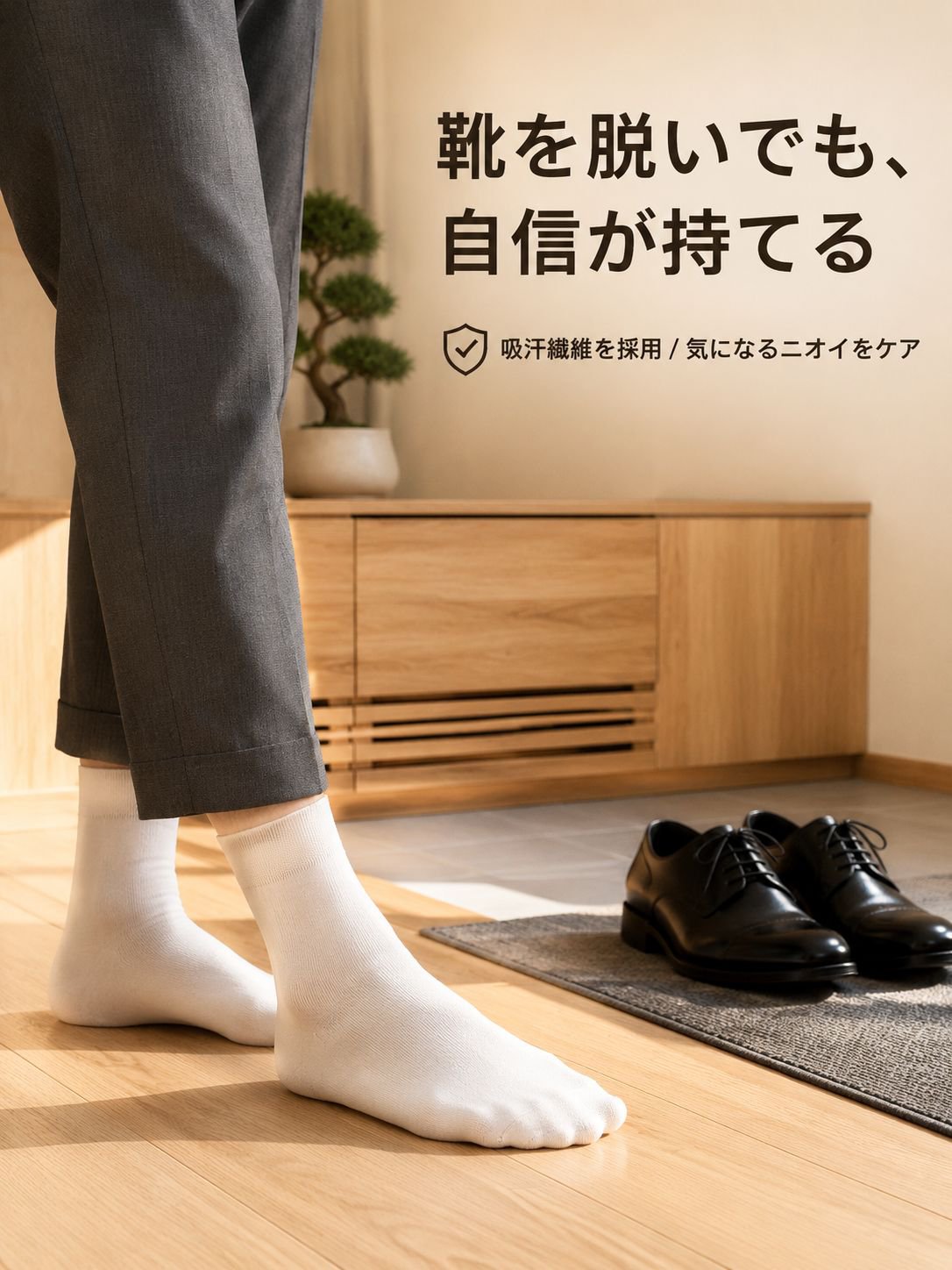快適で通気性のある靴下