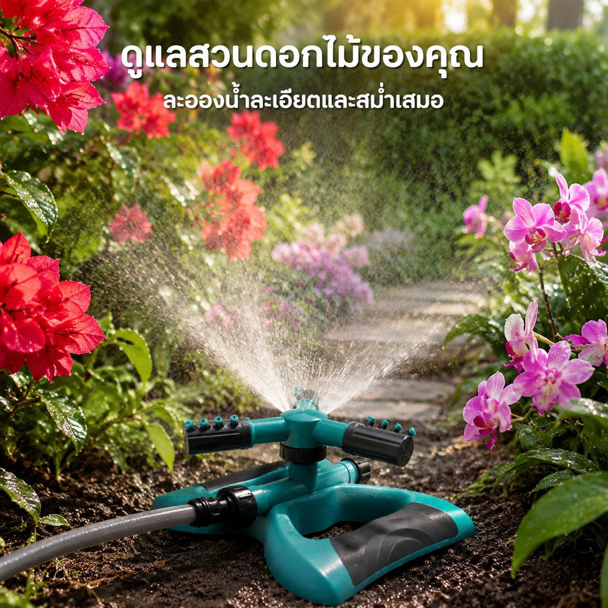 ระบบสปริงเกลอร์เคลื่อนที่สำหรับสวนและสนามหญ้า
