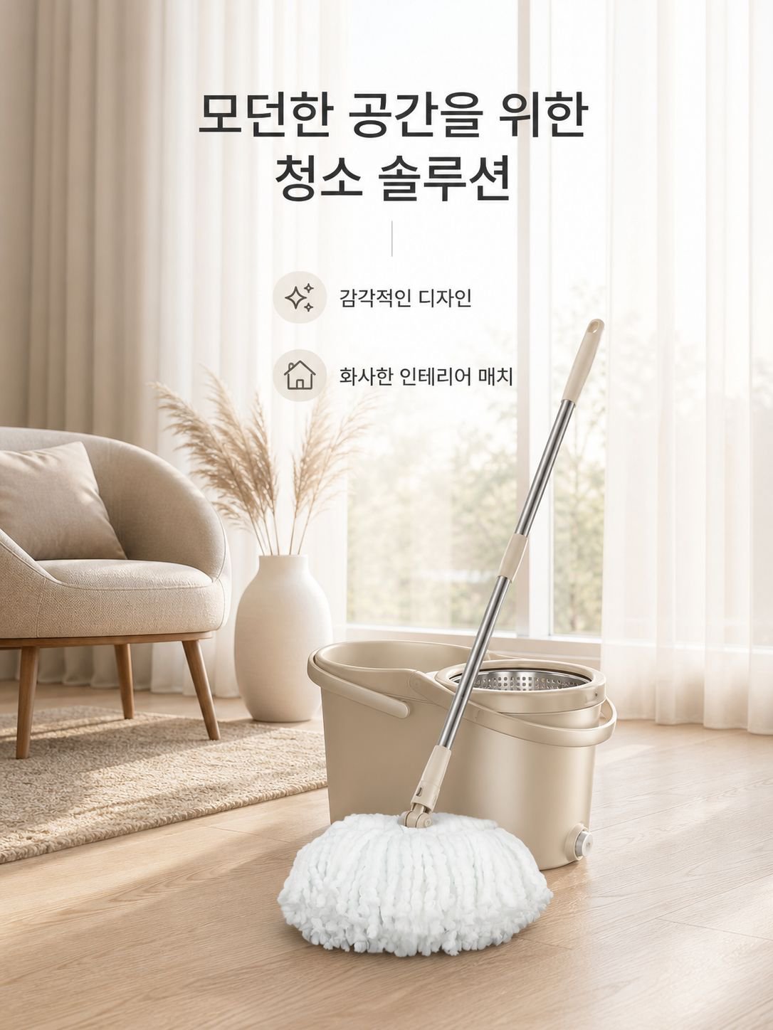 가정용 회전 물걸레 청소기 세트 손쉬운 청소 필수품