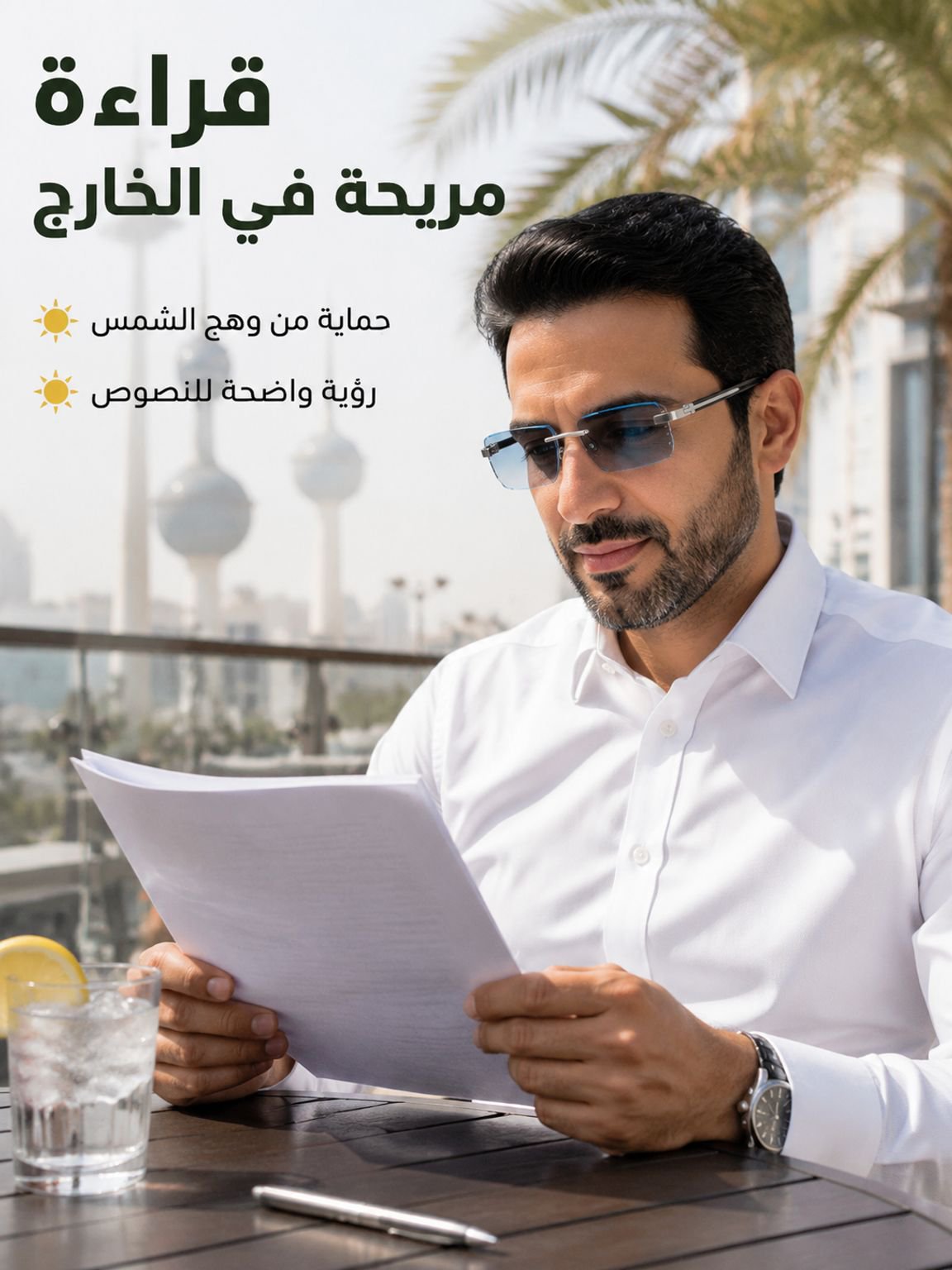نظارة قراءة فوتوكرومية ومقاومة للضوء الأزرق