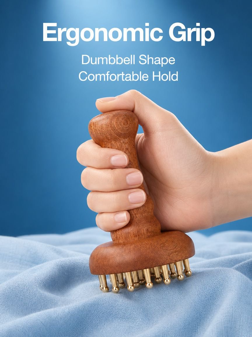 29-Tooth Brass Meridian Massage Brush