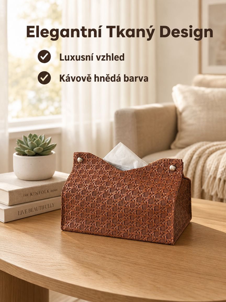 Luxusní tkaná krabička na papírové kapesníky