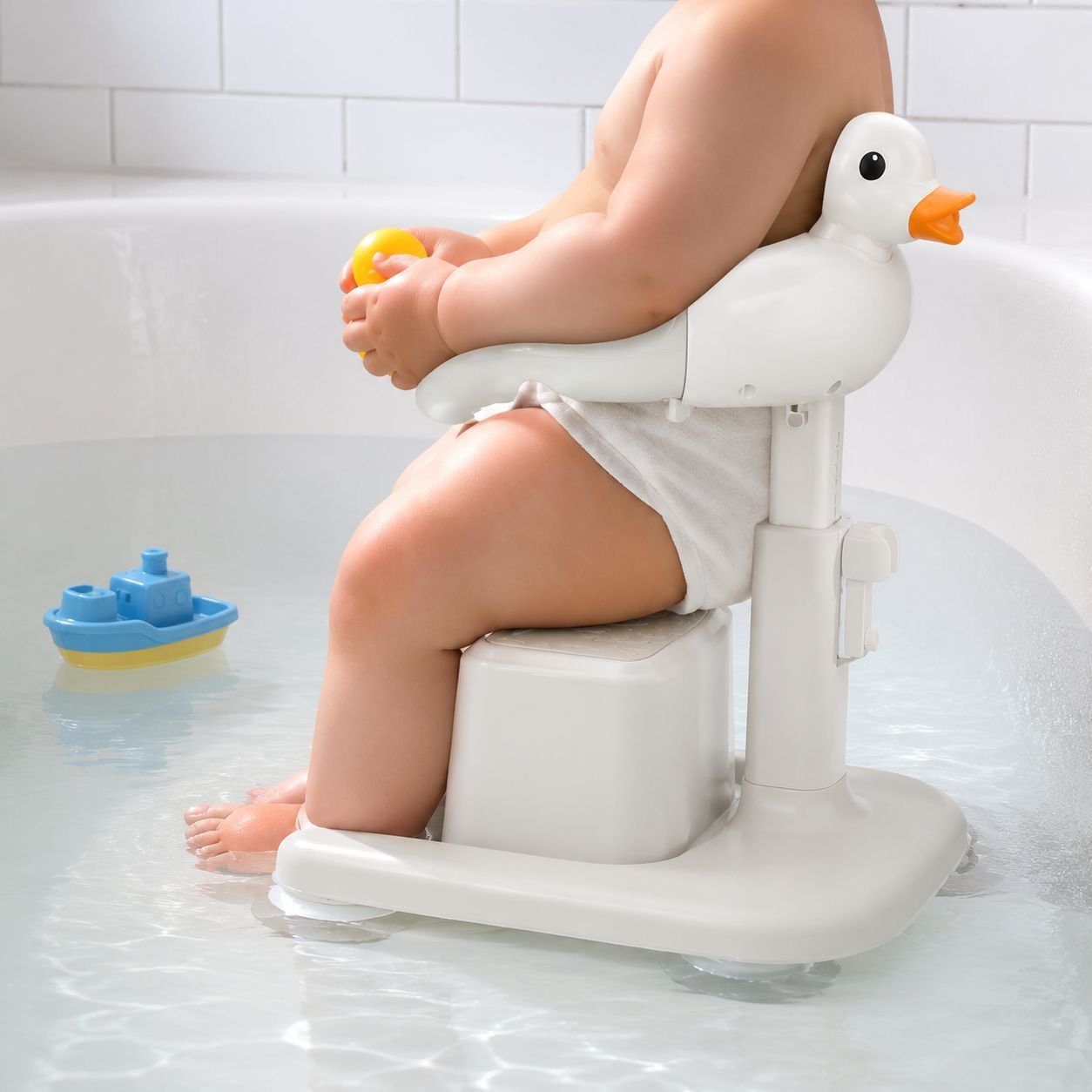 Adjustable and safe baby bath support holder