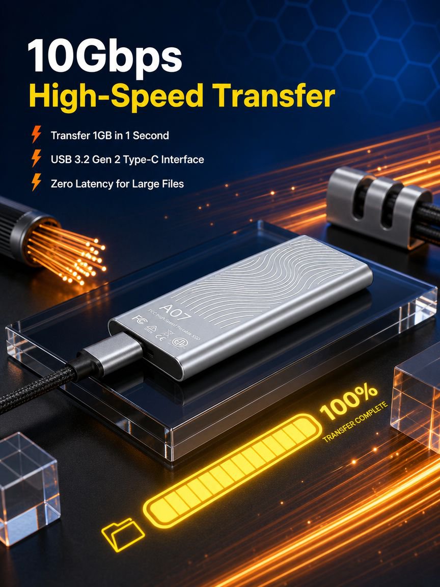 Portable high-speed SSD with sleek design