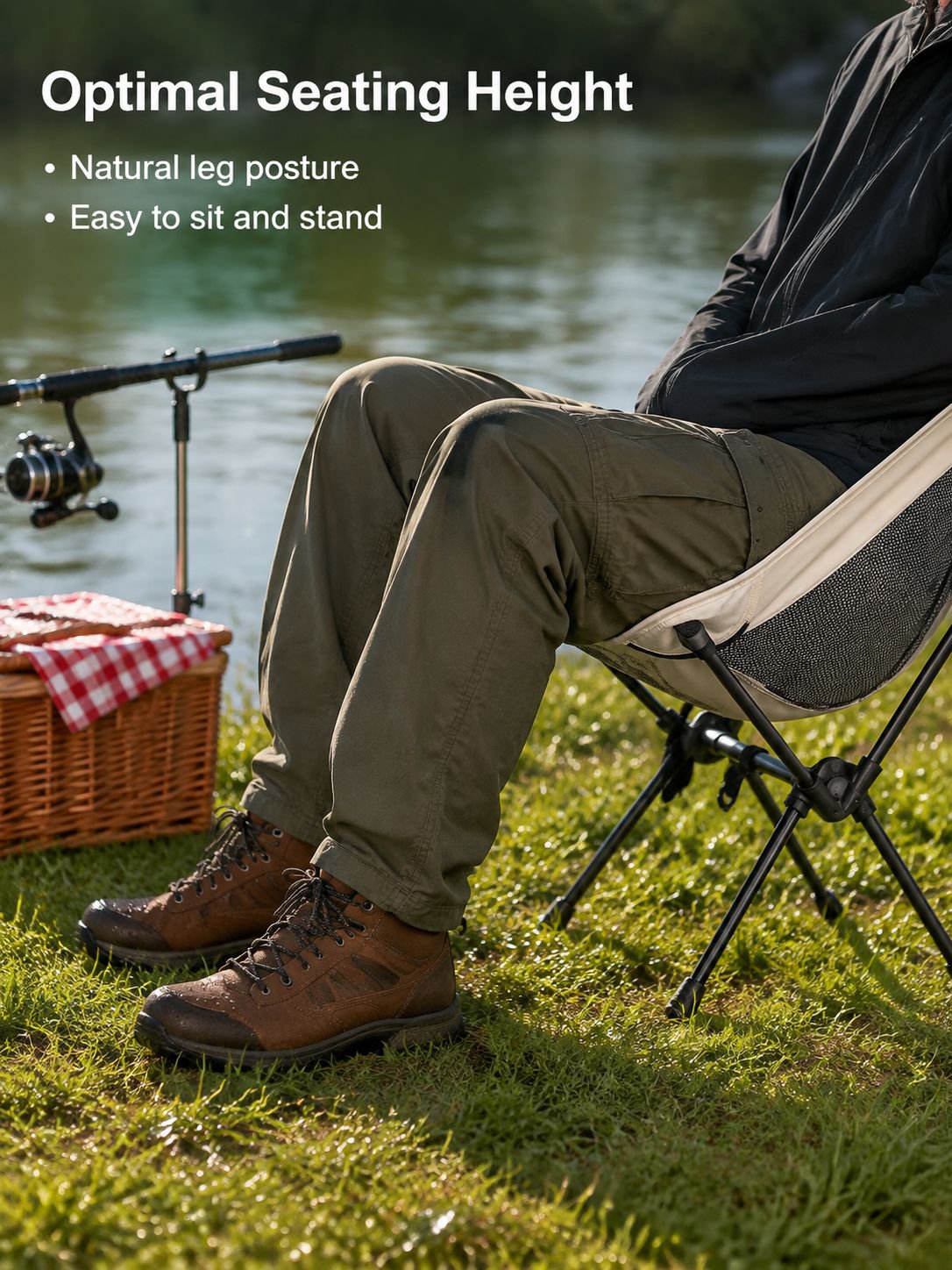 Compact camping chair for outdoor seating