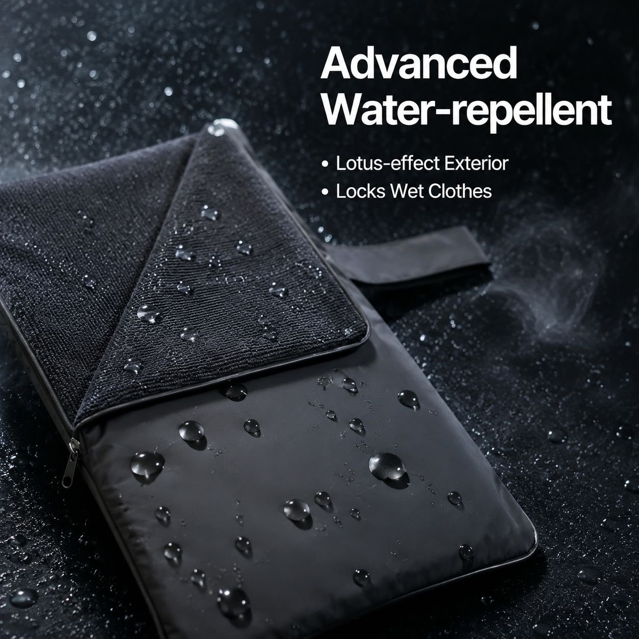 Multi-Purpose Absorbent Towel Changing Pad Waterproof Bag for Wet Swimwear Storage