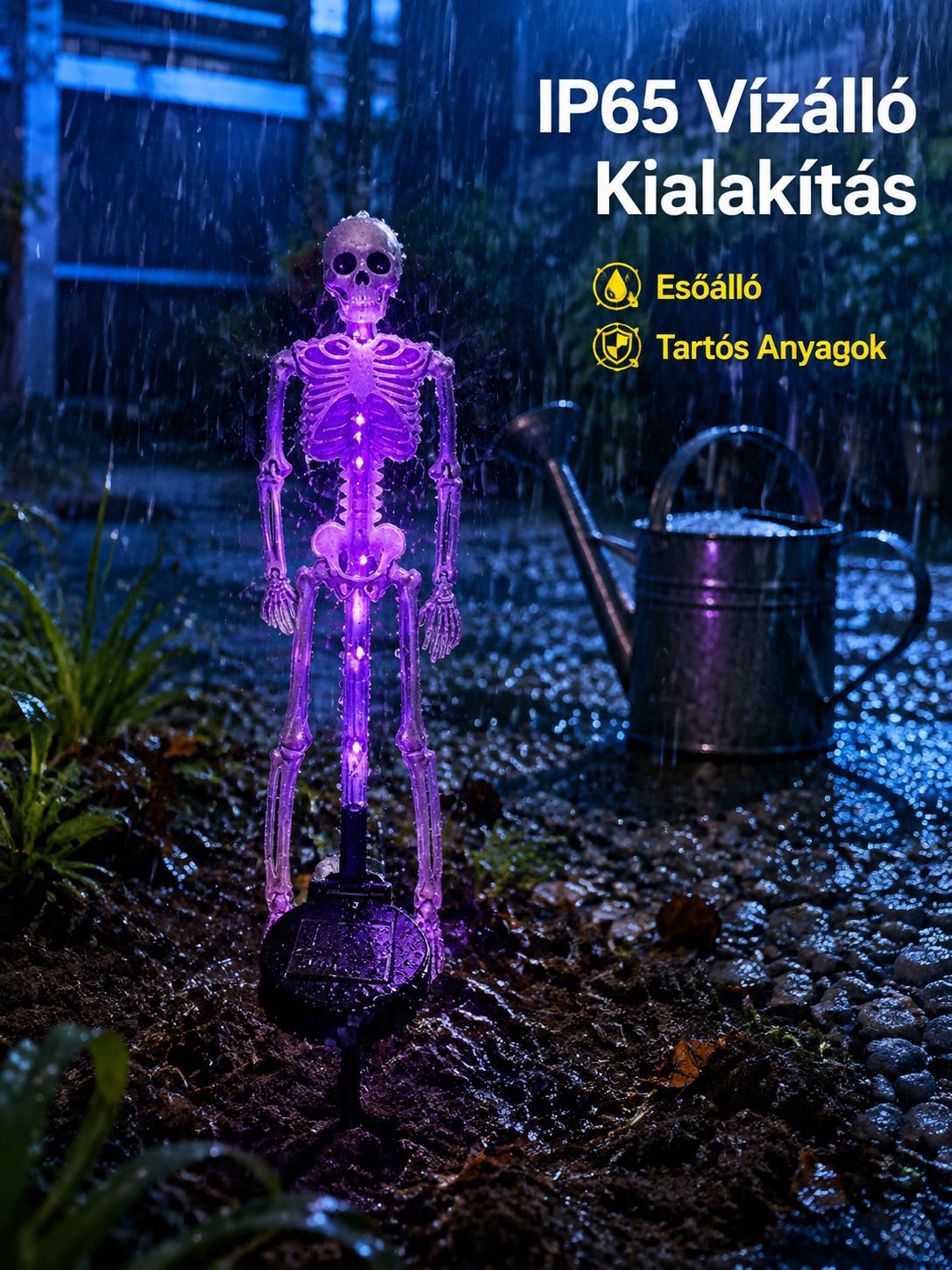 Napelemes koponya leszúrható lámpa