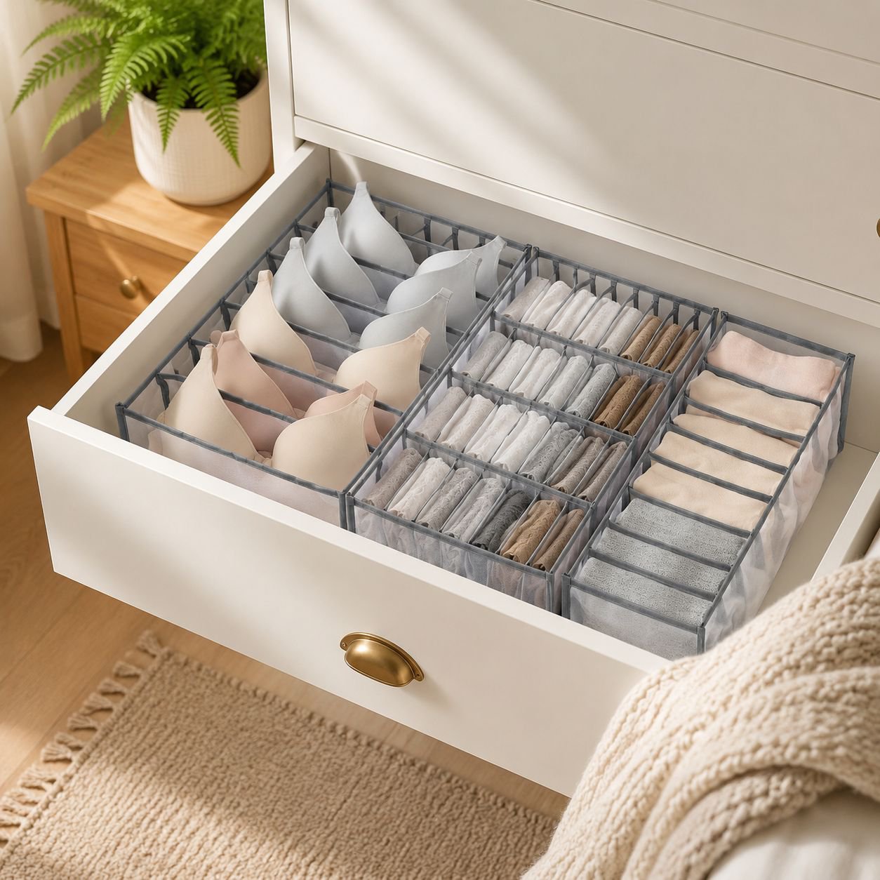 Women's Household Multi-Grid Organizer Box with multiple compartments