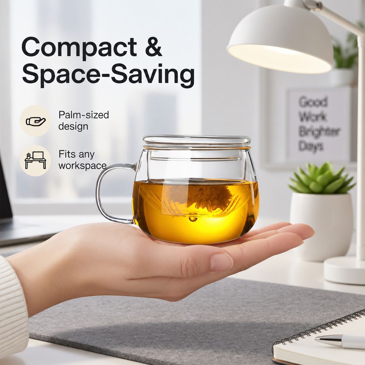 Yuanqu Three-Piece High Borosilicate Glass Tea Brewing Cup