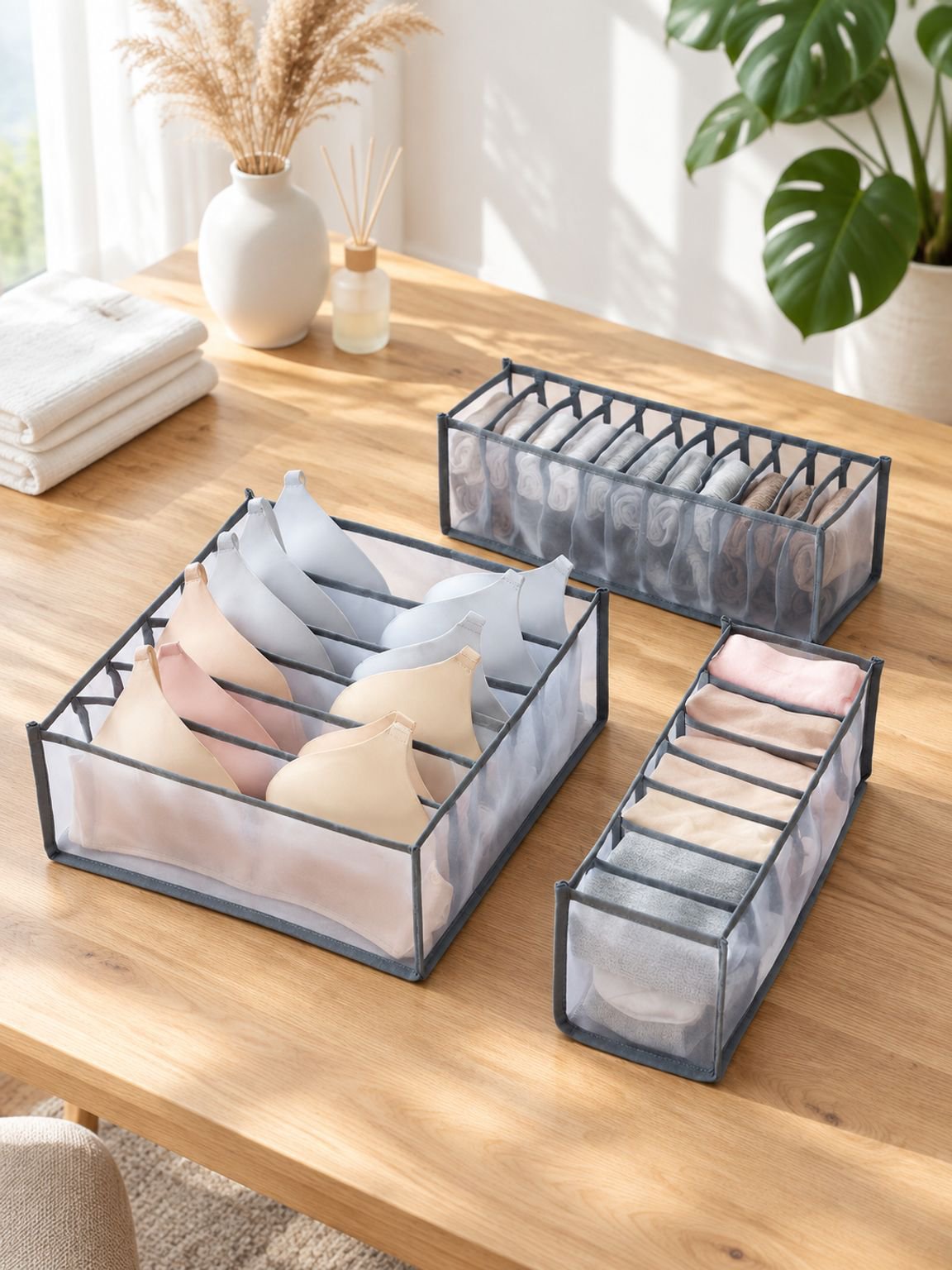 Unterwäsche Aufbewahrungsbox Schublade für Socken Box BH Panty Divider Grid Box Closet Home Compartm