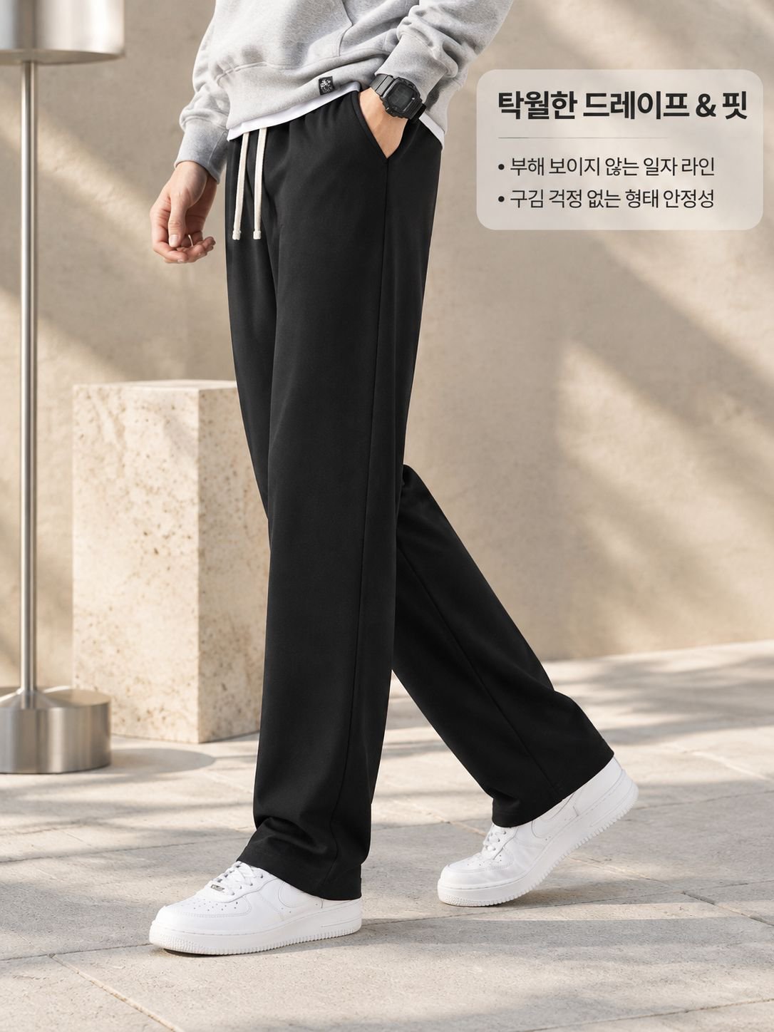 남성 캐주얼 스트링 스트레이트핏 조거 팬츠