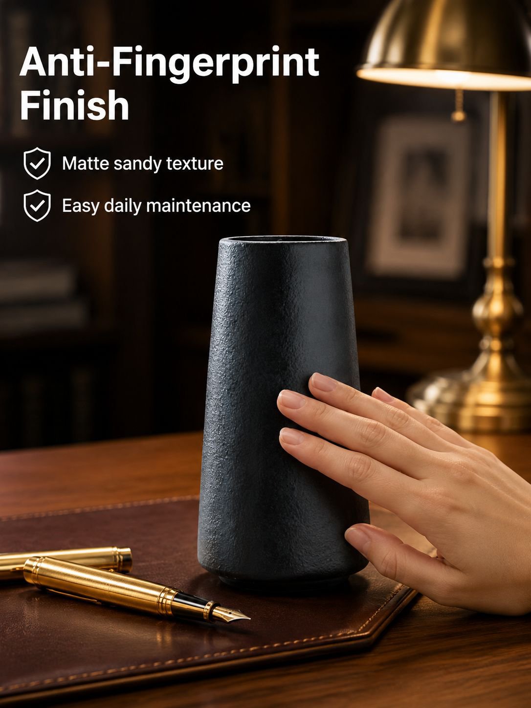 Contemporary decorative ceramic vase on table