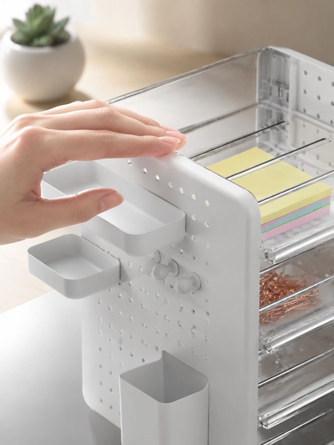 Organizador de papelería y cosméticos con diseño inteligente