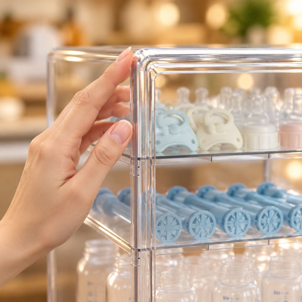 Modern baby bottle storage cabinet for kitchens