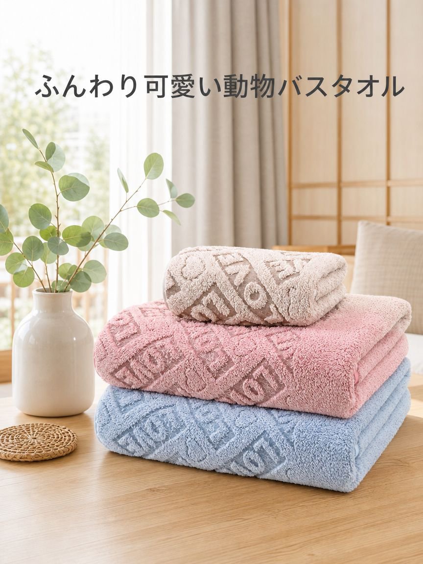 かわいい柄のバスタオル