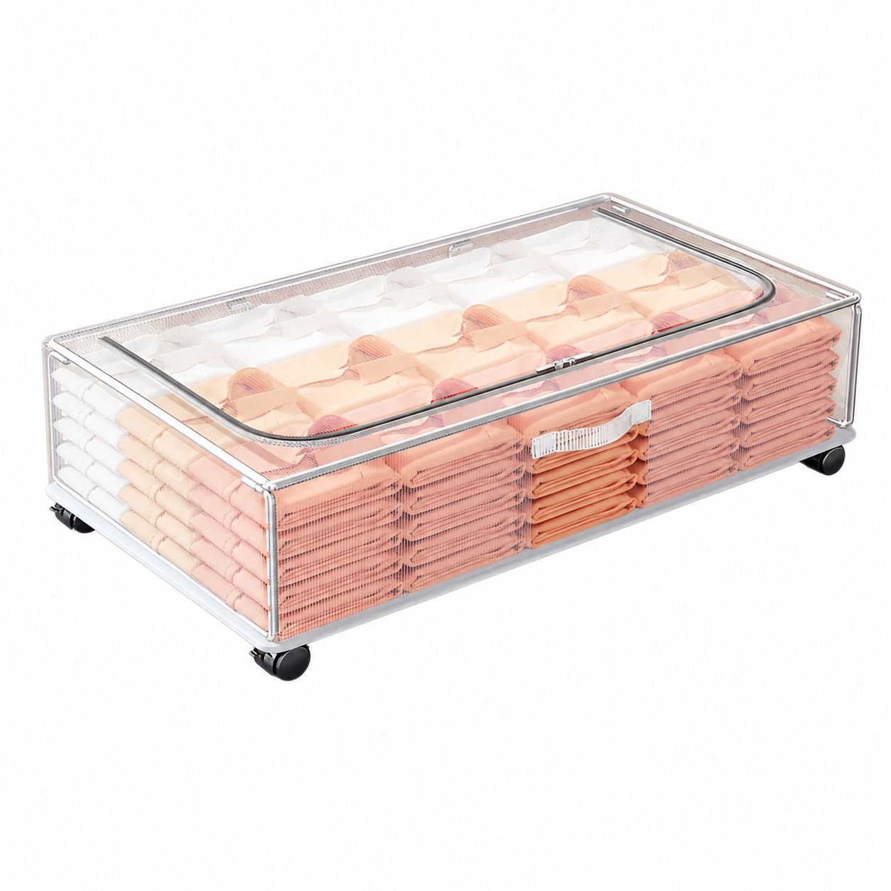 Under-Bed Storage Box with Wheels, Moisture Resistant, Ideal for Clothes and Blankets