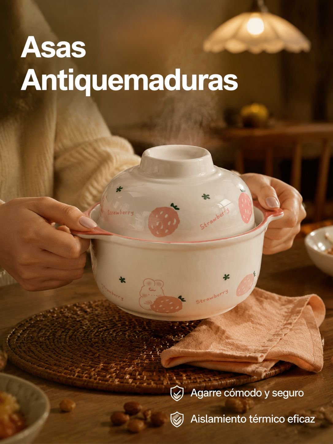 Tazón de sopa de dos orejas
