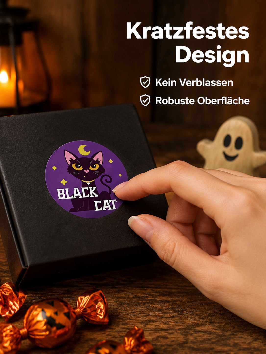Halloween Aufkleber als Partyversiegelung für Süßigkeitentüten