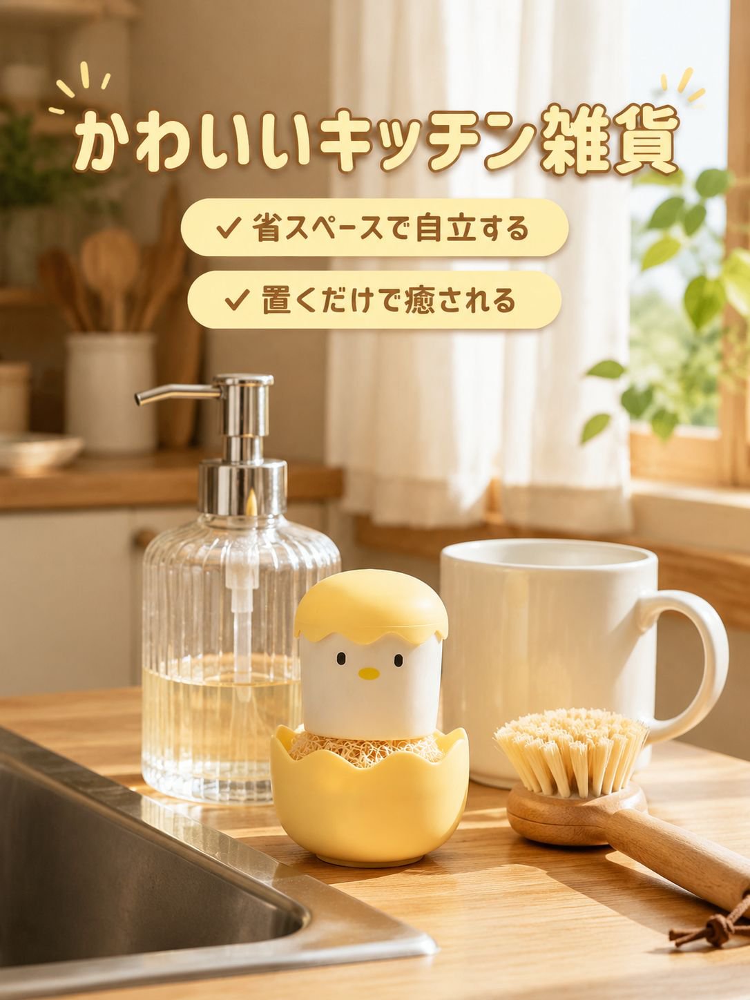 家庭用 持ち手付き ステンレスたわし 鍋洗い・食器洗い便利グッズ