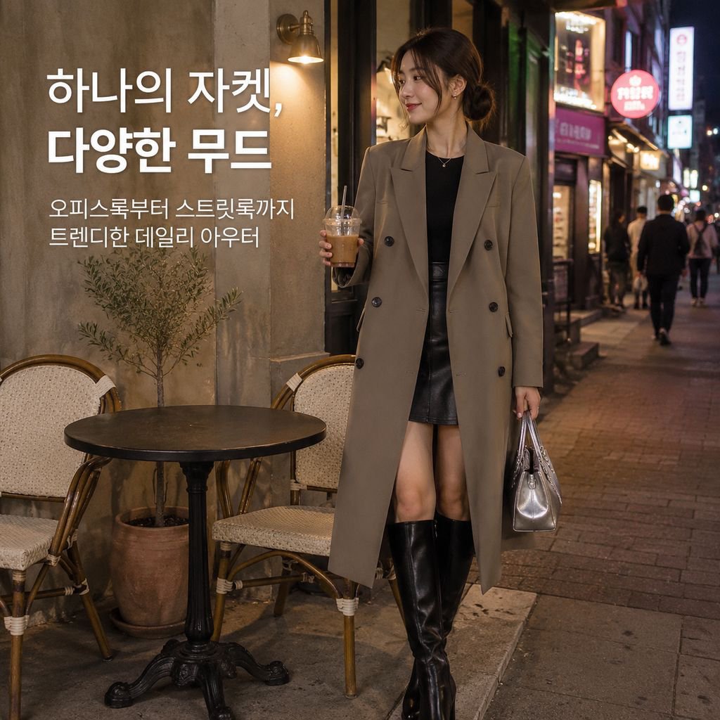 패션 여성용 V넥 오피스 롱 자켓 블레이저