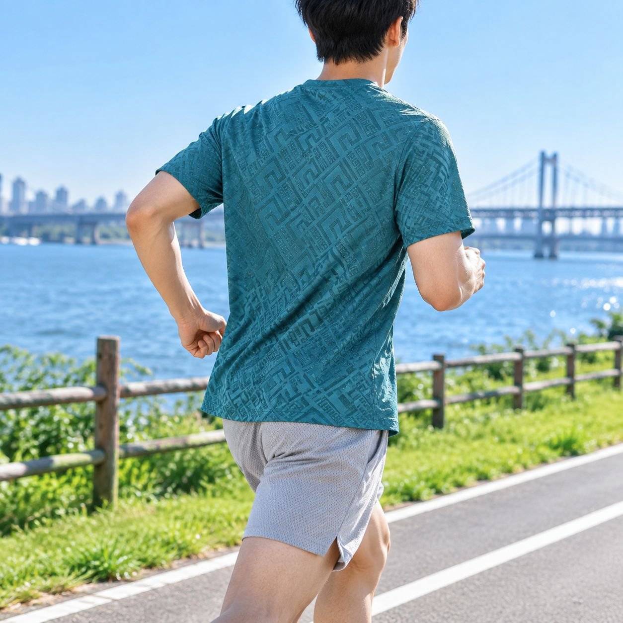 남성 아이스 통기성 여름 반팔 티셔츠
