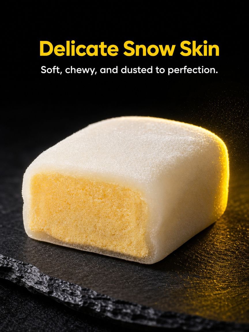 Trendy Snow Skin Mochi Cake close-up
