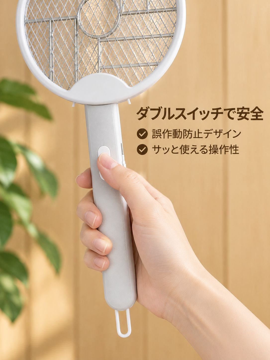 USB充電自動誘引折りたたみ電撃蚊ラケット