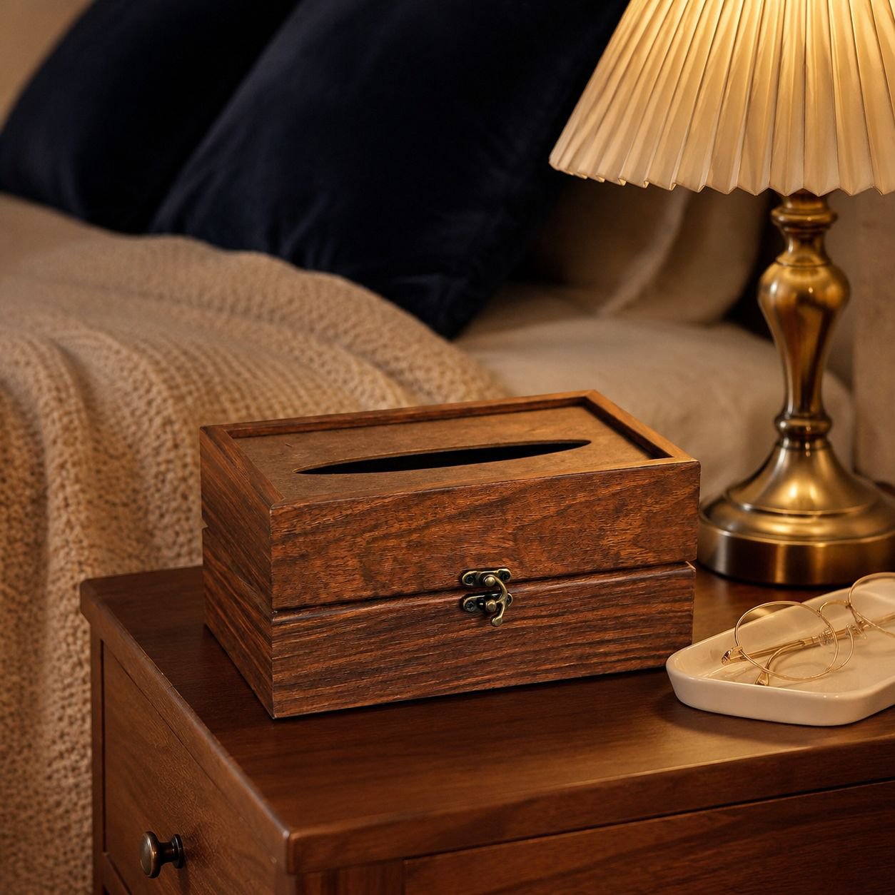 Solid wood tissue box Chinese style living room wooden multifunctional hotel paper box office tissue